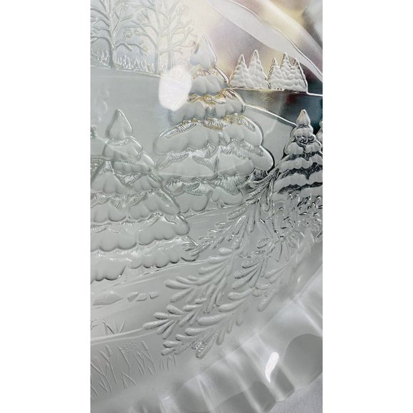 Mikasa Winter Dreams Frosted Canape Tray 17 3/4” Serving Thick Plate Vintage - Picture 11 of 16